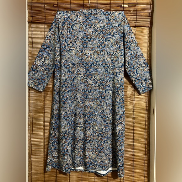 J. Jill Wearever Paisley-Printed Dress color dark cadet blue enchanting paisley - Picture 4 of 7